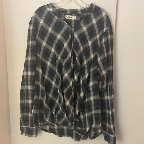 Blank NYC Black and White Plaid Crossover Top - Picture 8 of 14